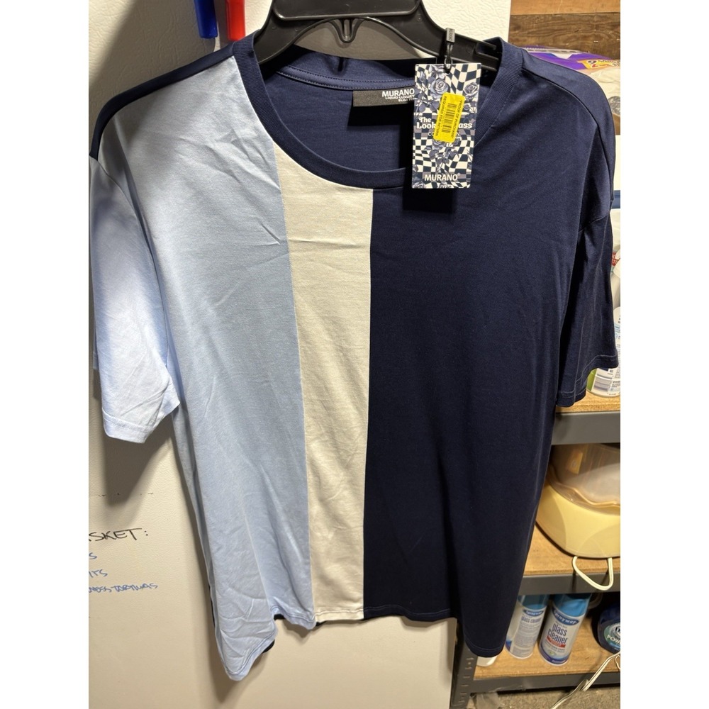 NWT‎ Murano Liquid Luxury Blue Stripe XXL T Shirt
